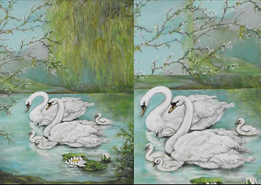 Vintage Swan lake collage