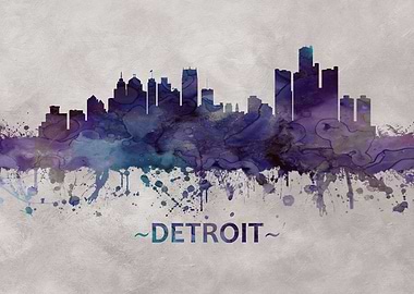 Detroit Michigan skyline