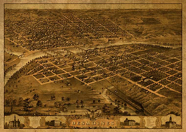 Des Moines Iowa Map 1868