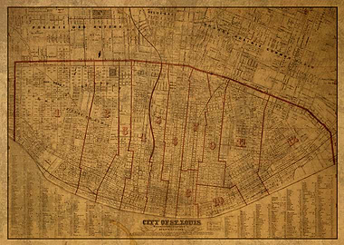 St Louis Missouri Map 1870