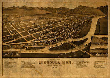 Missoula Montana Map 1884