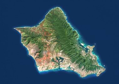 Oahu Satellite Map