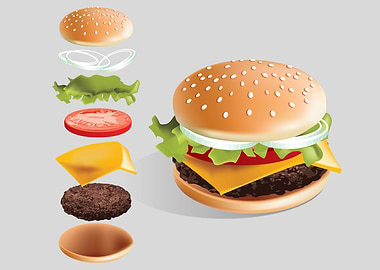Hamburger and parts