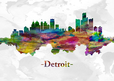 Detroit Michigan skyline