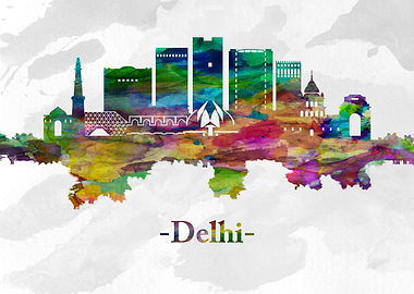 Delhi India skyline