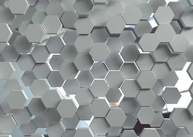 White Hexagon Grid 7
