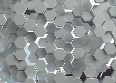 White Hexagon Grid 6