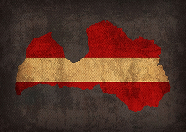 Latvia Country Flag Map