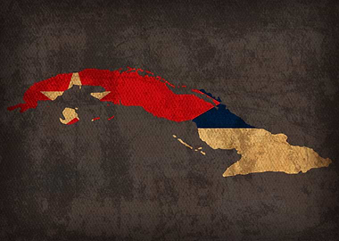 Cuba Country Flag Map