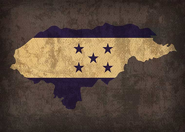 Honduras Country Flag Map