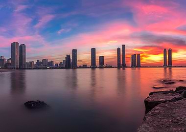 Fiery Sunset In Sharjah