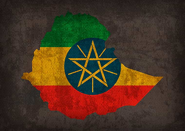Ethiopia Country Flag Map