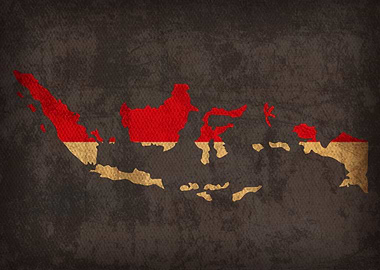 Indonesia Country Flag Map