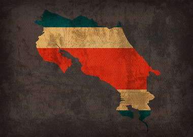 Costa Rica Flag Map