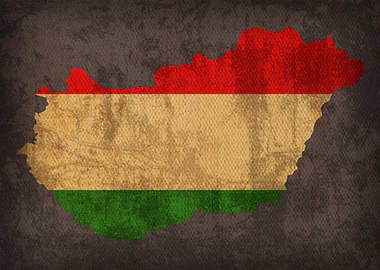 Hungary Country Flag Map