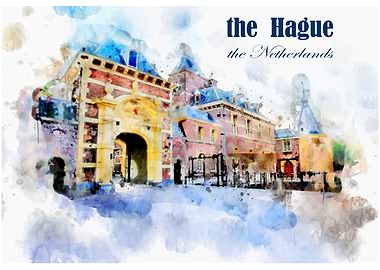 the Hague in watercolor 2