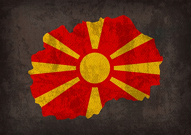 Macedonia Country Flag Map