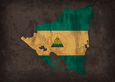 Nicaragua Country Flag Map