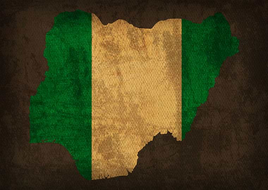 Nigeria Country Flag Map