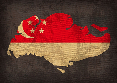 Singapore Country Flag Map