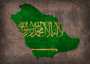 Saudi Arabia Flag Map