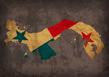 Panama Country Flag Map