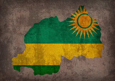 Rwanda Country Flag Map