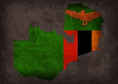 Zambia Country Flag Map