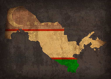 Uzbekistan Flag Map