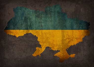 Ukraine Country Flag Map