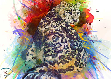 Snow Leopard Watercolor