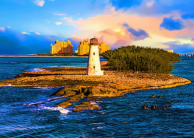 Bahamas Lighthouse with Re