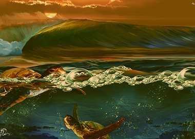 amaneciendo con tortugas