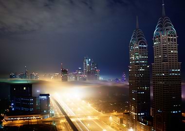 Dubai Skyline with Fog