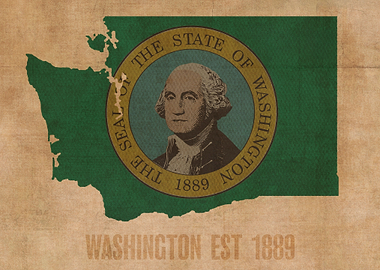 Washington State Flag Map
