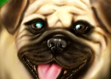 Pug digital art