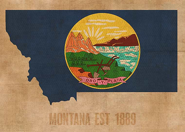 Montana State Flag Map