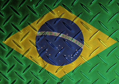 Metal Brazilian Flag
