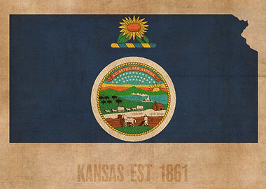 Kansas State Flag Map
