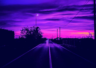 Cyberpunk 80s Sunset