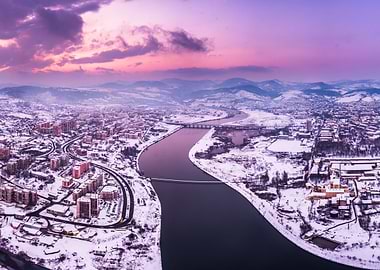 Winter over water mirror
