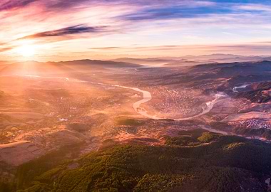 Sunrise over Kradjali city