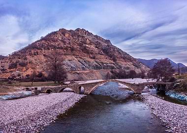 Roman bridge at sunet