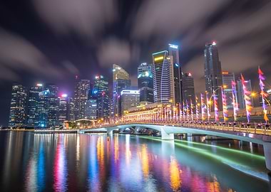 Singapore Skyline Coloured