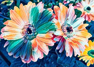 abstract gerbera daisy