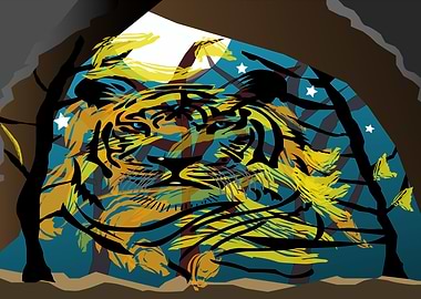 Night mode Tiger looks