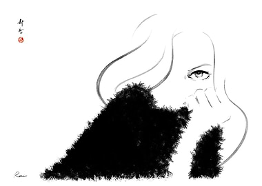 Woman with black sweater