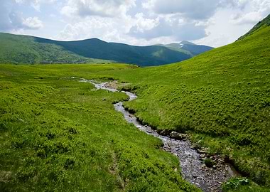 Mountain river flowing