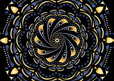 Mandala Gold and Blue