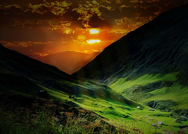 Dawn time in a valley